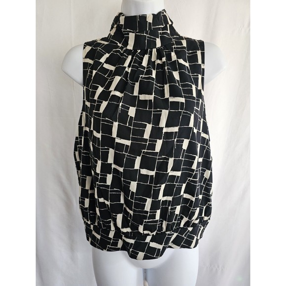 Id|entity Blouse Lord & Taylor Silk Black Blouse Size 8 - Picture 1 of 9